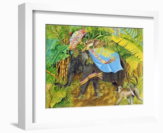 Elephant with Monkeys and Parasol, 2005-E.B. Watts-Framed Giclee Print