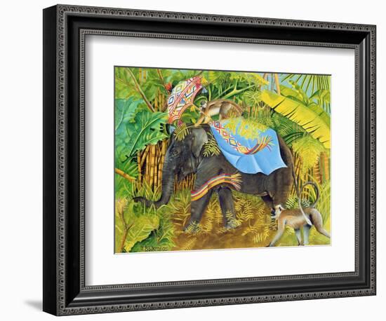 Elephant with Monkeys and Parasol, 2005-E.B. Watts-Framed Giclee Print