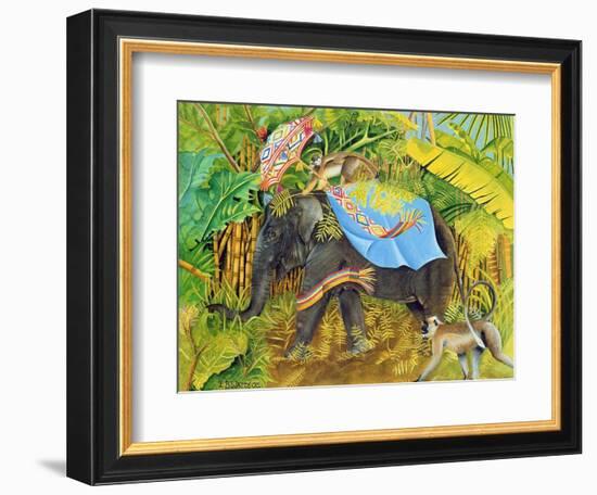 Elephant with Monkeys and Parasol, 2005-E.B. Watts-Framed Giclee Print