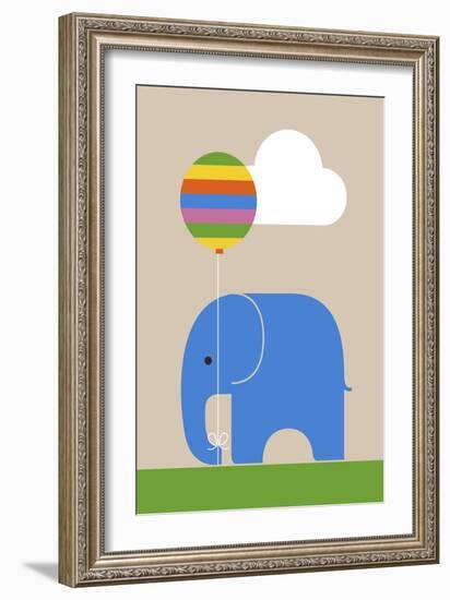Elephant-Dicky Bird-Framed Giclee Print
