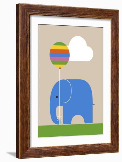 Elephant-Dicky Bird-Framed Giclee Print