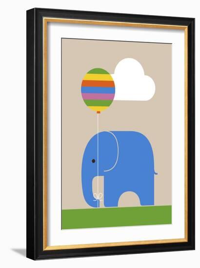 Elephant-Dicky Bird-Framed Giclee Print