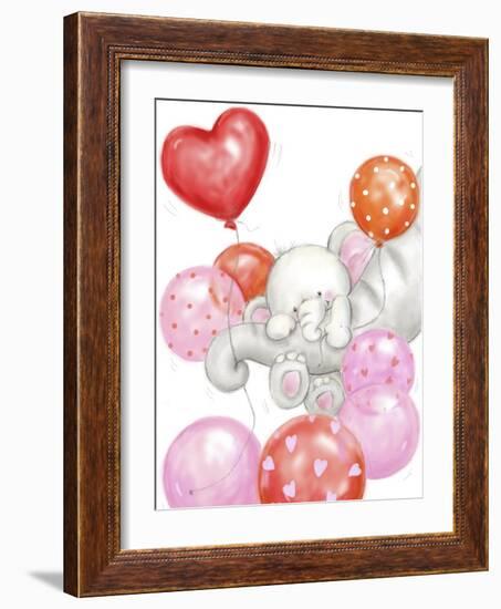 Elephants and Balloons-MAKIKO-Framed Giclee Print