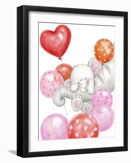 Elephants and Balloons-MAKIKO-Framed Giclee Print