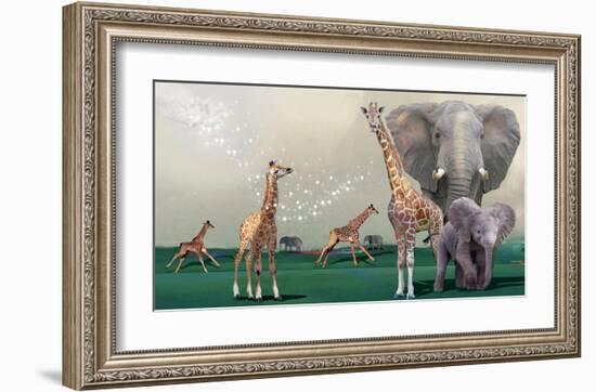Elephants And Giraffes-Nancy Tillman-Framed Art Print