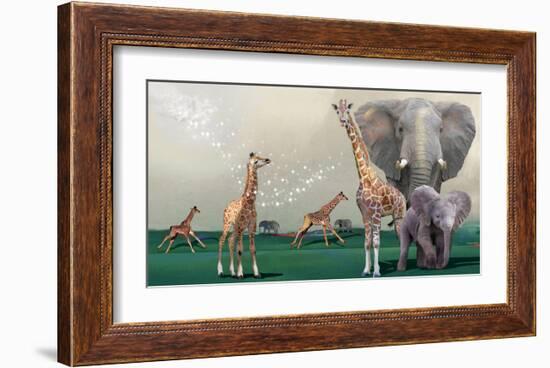 Elephants And Giraffes-Nancy Tillman-Framed Art Print