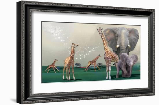 Elephants And Giraffes-Nancy Tillman-Framed Art Print