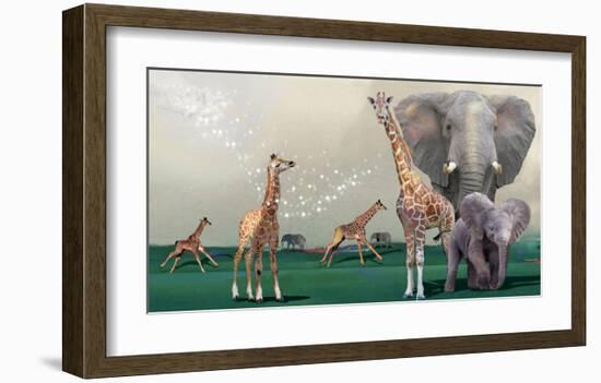 Elephants And Giraffes-Nancy Tillman-Framed Art Print