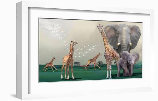 Elephants And Giraffes-Nancy Tillman-Framed Art Print