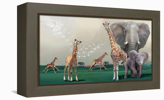 Elephants And Giraffes-Nancy Tillman-Framed Stretched Canvas