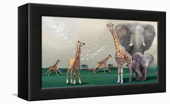 Elephants And Giraffes-Nancy Tillman-Framed Stretched Canvas