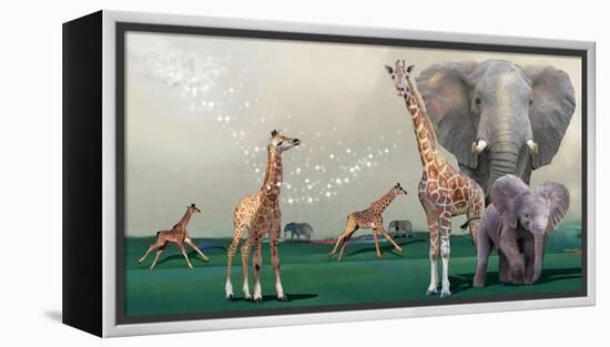 Elephants And Giraffes-Nancy Tillman-Framed Stretched Canvas