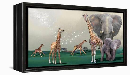 Elephants And Giraffes-Nancy Tillman-Framed Stretched Canvas