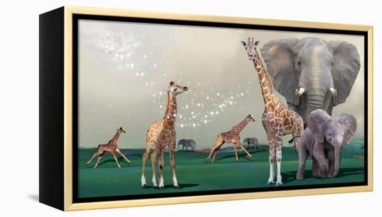 Elephants And Giraffes-Nancy Tillman-Framed Stretched Canvas