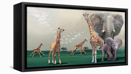 Elephants And Giraffes-Nancy Tillman-Framed Stretched Canvas