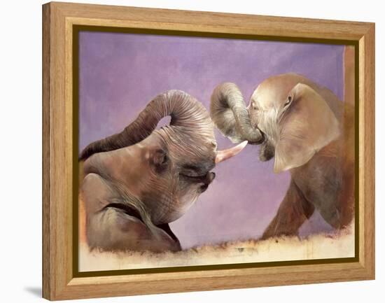 Elephants at Play, 2001-Odile Kidd-Framed Premier Image Canvas