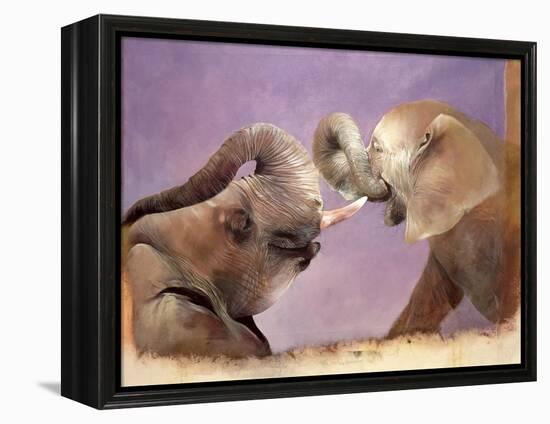 Elephants at Play, 2001-Odile Kidd-Framed Premier Image Canvas