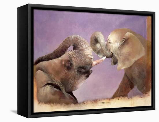 Elephants at Play, 2001-Odile Kidd-Framed Premier Image Canvas