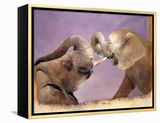 Elephants at Play, 2001-Odile Kidd-Framed Premier Image Canvas