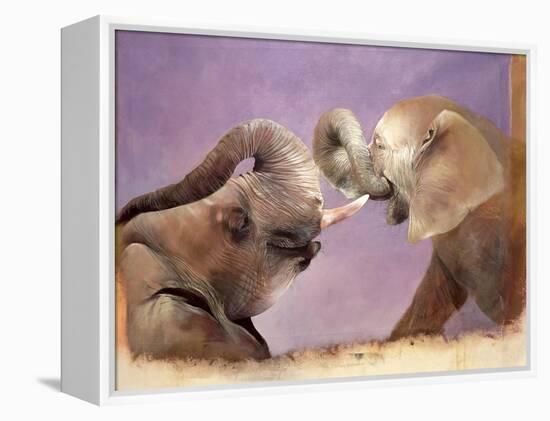 Elephants at Play, 2001-Odile Kidd-Framed Premier Image Canvas