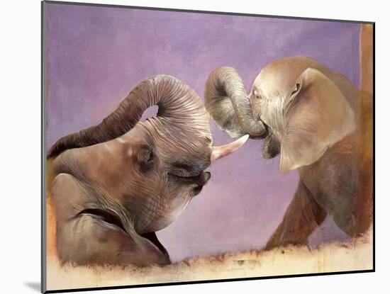 Elephants at Play, 2001-Odile Kidd-Mounted Giclee Print
