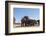 Elephants at watering hole. Camelthorn Lodge. Hwange National Park. Zimbabwe.-Tom Norring-Framed Photographic Print