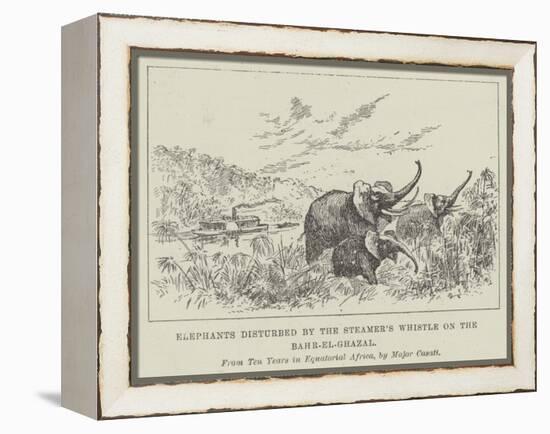 Elephants Disturbed by the Steamer's Whistle on the Bahr-El-Ghazal-null-Framed Premier Image Canvas