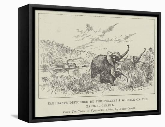 Elephants Disturbed by the Steamer's Whistle on the Bahr-El-Ghazal-null-Framed Premier Image Canvas