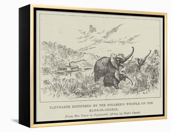 Elephants Disturbed by the Steamer's Whistle on the Bahr-El-Ghazal-null-Framed Premier Image Canvas