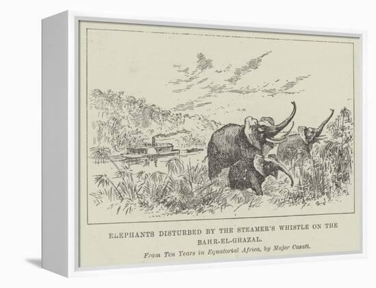 Elephants Disturbed by the Steamer's Whistle on the Bahr-El-Ghazal-null-Framed Premier Image Canvas