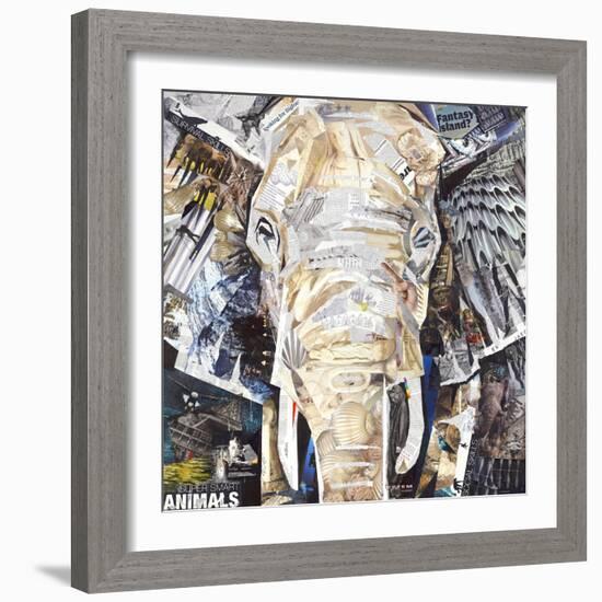 Elephants Gaze-James Grey-Framed Art Print