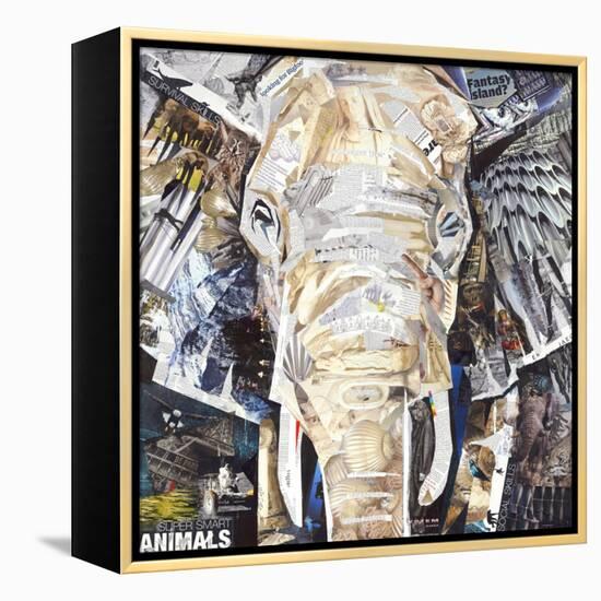 Elephants Gaze-James Grey-Framed Stretched Canvas