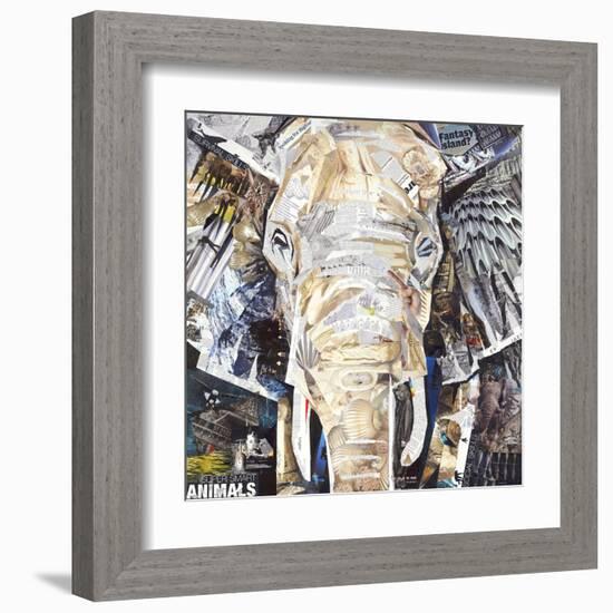 Elephants Gaze-James Grey-Framed Art Print