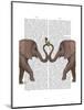 Elephants Heart and Rose-Fab Funky-Mounted Art Print