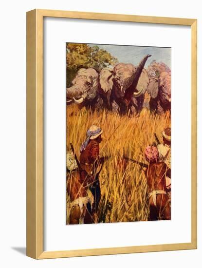 'Elephants in Chase', c1850 (c1912)-Unknown-Framed Giclee Print