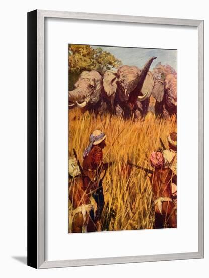 'Elephants in Chase', c1850 (c1912)-Unknown-Framed Giclee Print