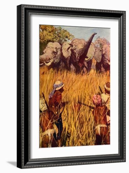 'Elephants in Chase', c1850 (c1912)-Unknown-Framed Giclee Print