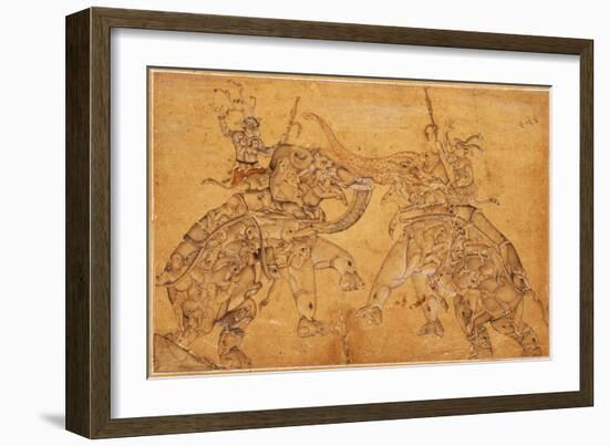 Elephants in Combat, 1600-null-Framed Giclee Print