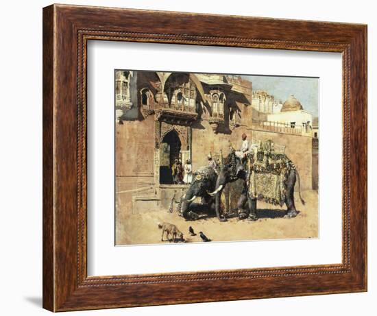 Elephants Outside a Palace, Jodhpore, India-Edwin Lord Weeks-Framed Giclee Print