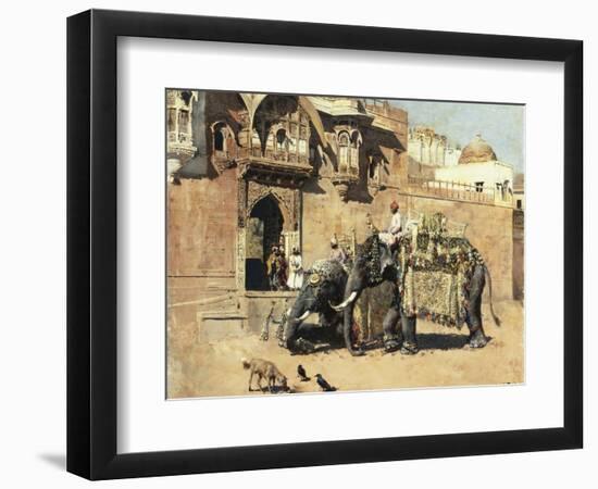 Elephants Outside a Palace, Jodhpore, India-Edwin Lord Weeks-Framed Giclee Print