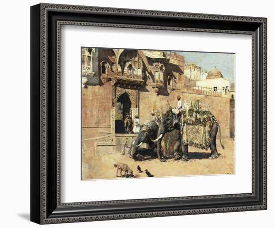 Elephants Outside a Palace, Jodhpore, India-Edwin Lord Weeks-Framed Giclee Print