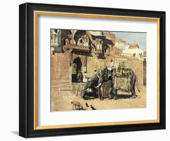 Elephants Outside a Palace, Jodhpore, India-Edwin Lord Weeks-Framed Giclee Print