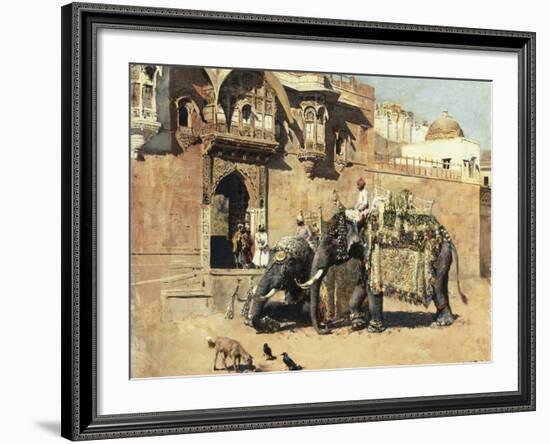 Elephants Outside a Palace, Jodhpore, India-Edwin Lord Weeks-Framed Giclee Print