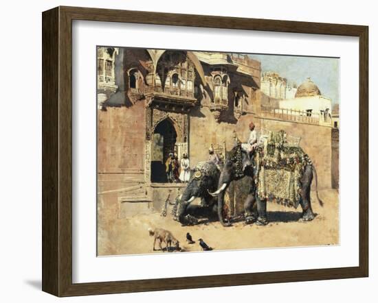 Elephants Outside a Palace, Jodhpore, India-Edwin Lord Weeks-Framed Giclee Print