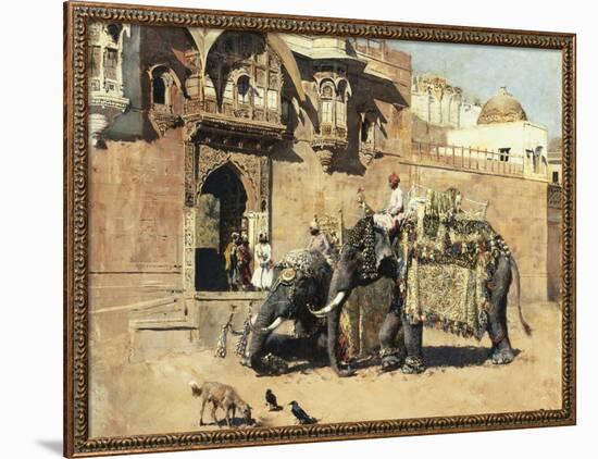 Elephants Outside a Palace, Jodhpore, India-Edwin Lord Weeks-Framed Giclee Print