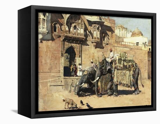 Elephants Outside a Palace, Jodhpore, India-Edwin Lord Weeks-Framed Premier Image Canvas