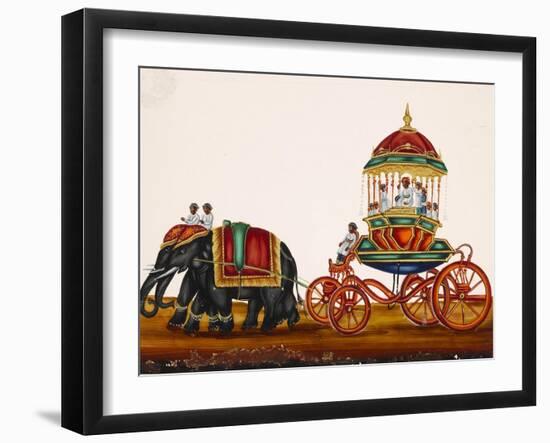 Elephants Pulling a Carriage Belonging to a Wealthy Man, from Thanjavur, India-null-Framed Giclee Print