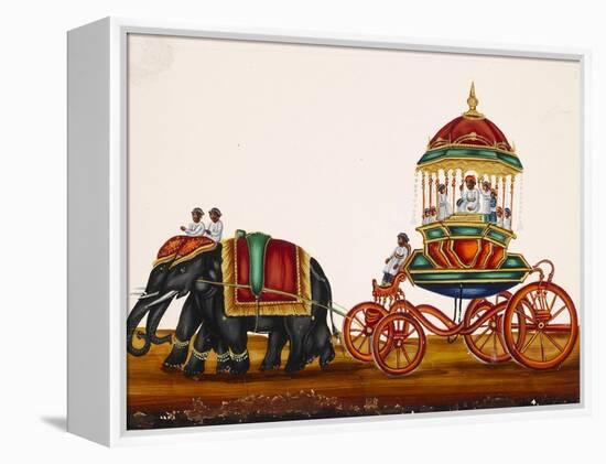 Elephants Pulling a Carriage Belonging to a Wealthy Man, from Thanjavur, India-null-Framed Premier Image Canvas