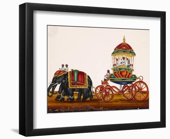 Elephants Pulling a Carriage Belonging to a Wealthy Man, from Thanjavur, India-null-Framed Premium Giclee Print