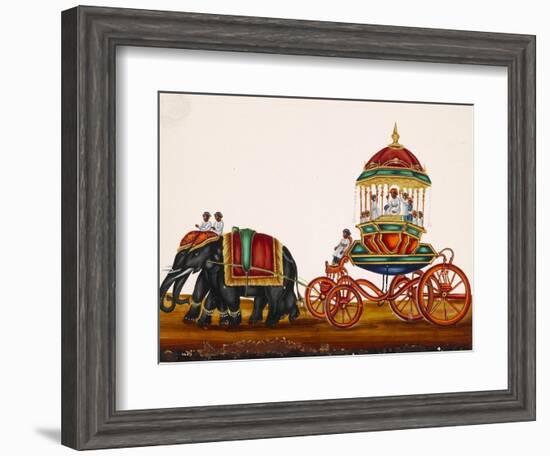 Elephants Pulling a Carriage Belonging to a Wealthy Man, from Thanjavur, India-null-Framed Giclee Print